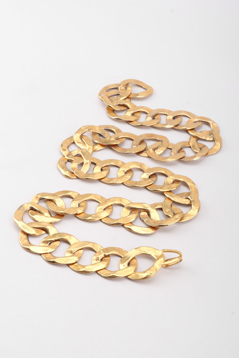 Vintage Kenneth Jay Lane Gold Hammered Chain Link Belt – Recess