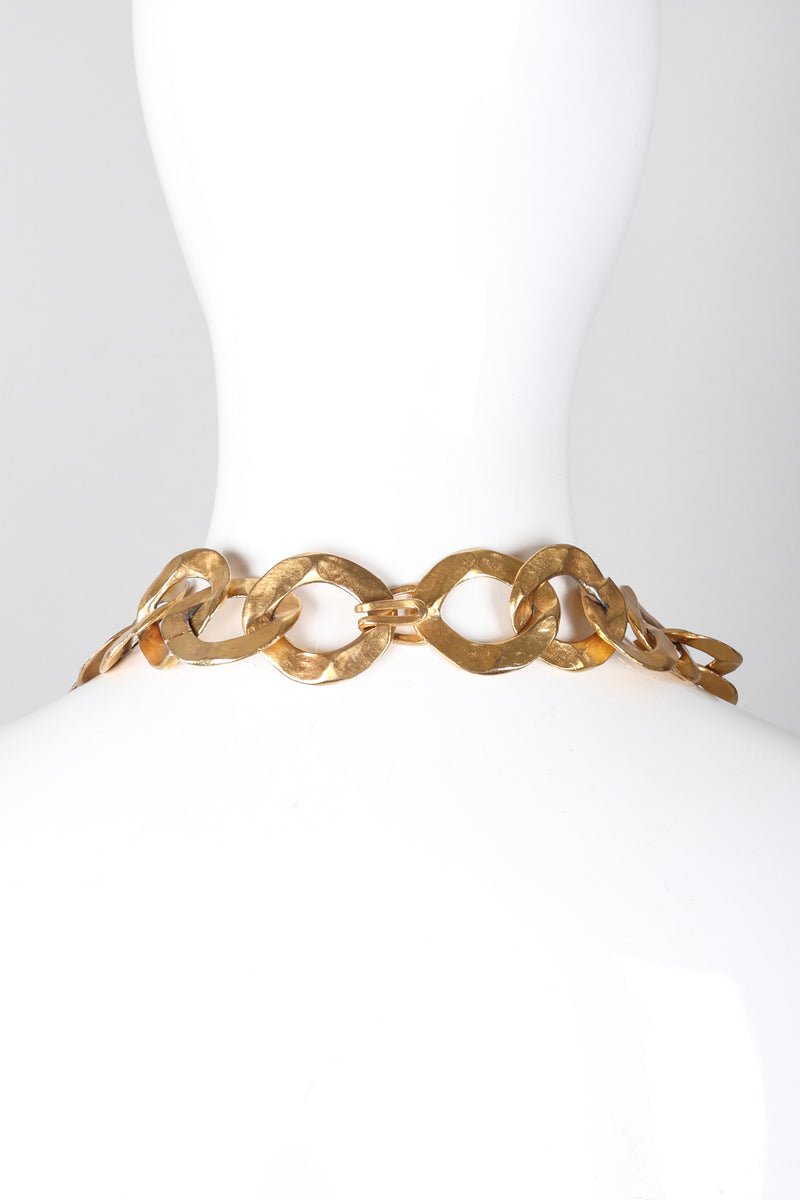 Recess Los Angeles Vintage Kenneth Jay Lane Gold Hammered Chain Link Belt