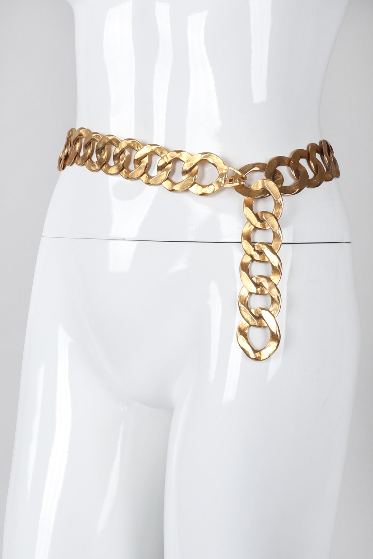 Vintage Kenneth Jay Lane Gold Hammered Chain Link Belt – Recess