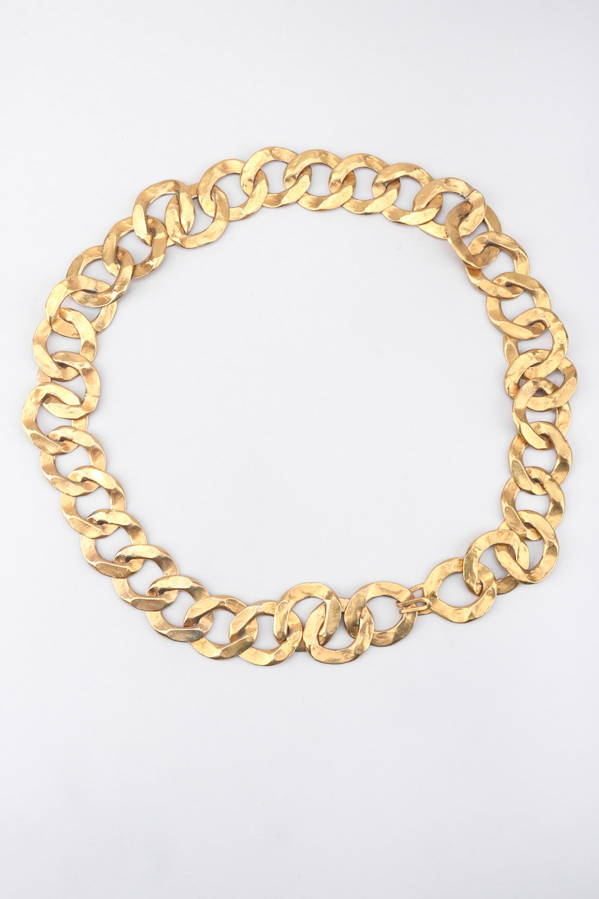 Vintage Kenneth Jay Lane Gold Hammered Chain Link Belt – Recess