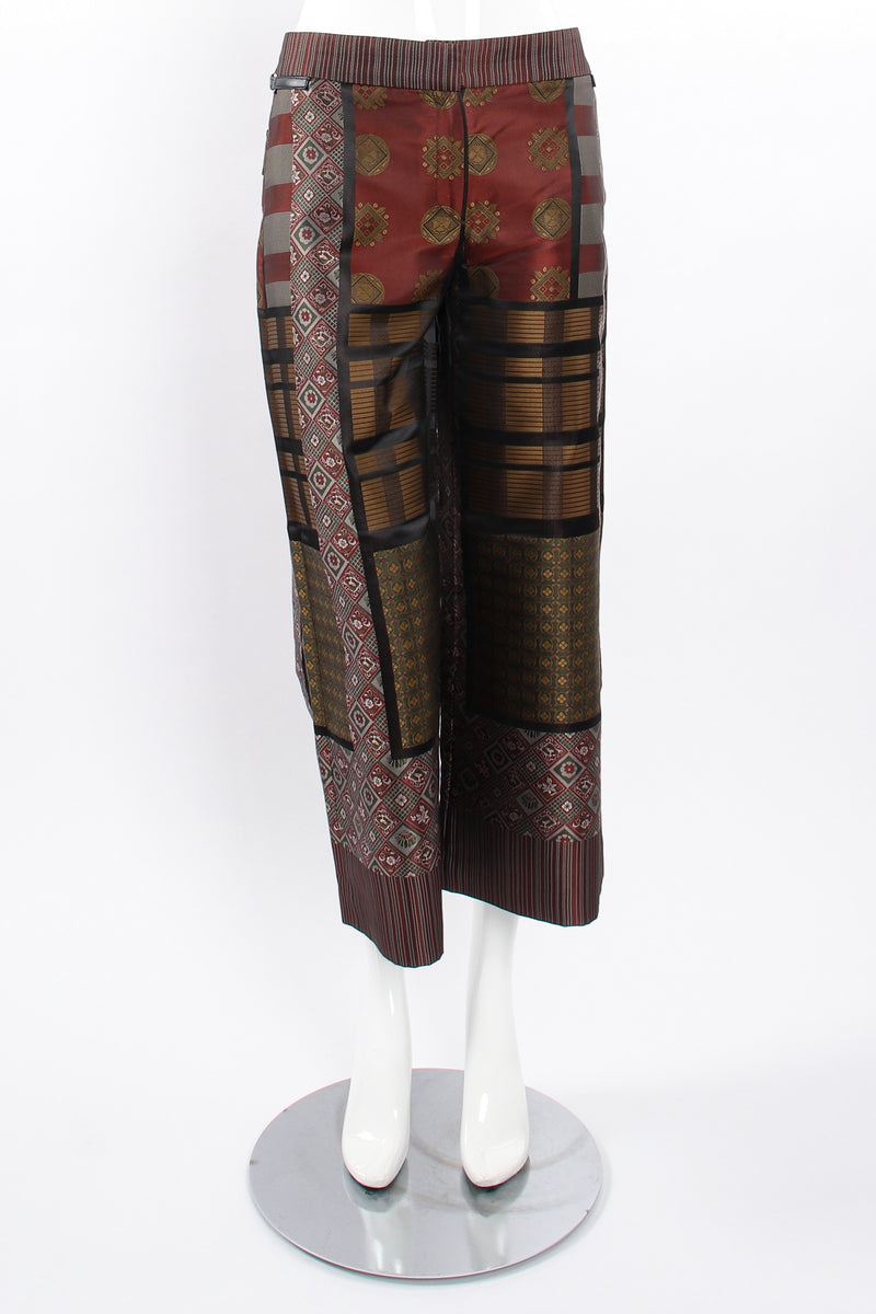 Vintage Kenzo Japanese Mon Shawl Top & Pant Set on mannequin pant front at Recess Los Angeles