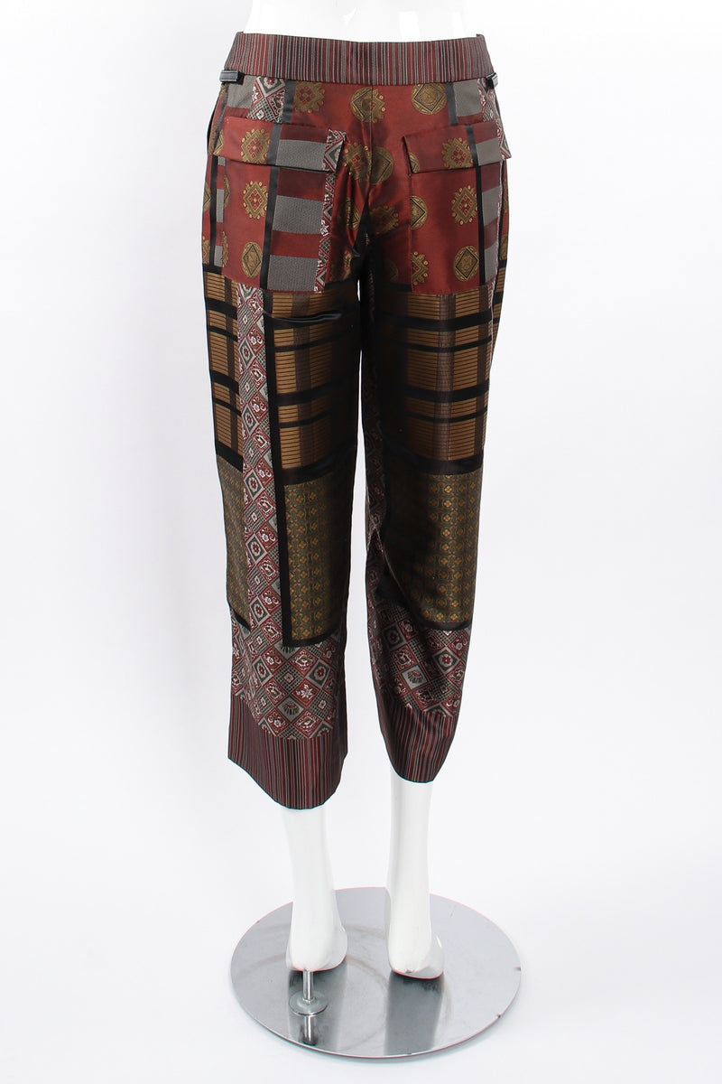 Vintage Kenzo Japanese Mon Shawl Top & Pant Set on mannequin pant back at Recess Los Angeles