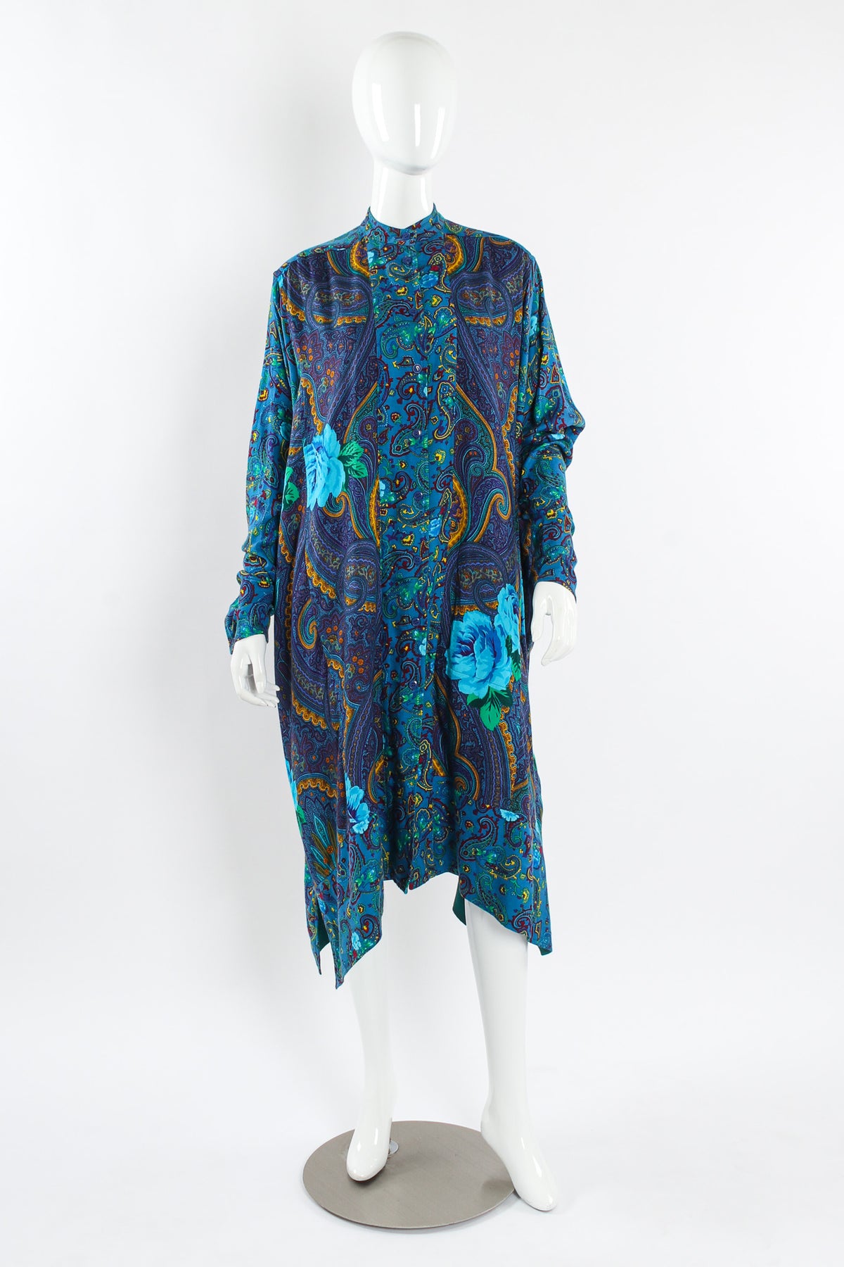 Vintage Kenzo Paisley Floral Tunic Shirt Dress Recess Vintage Kenzo Paisley Floral Tunic Shirt Dress Recess