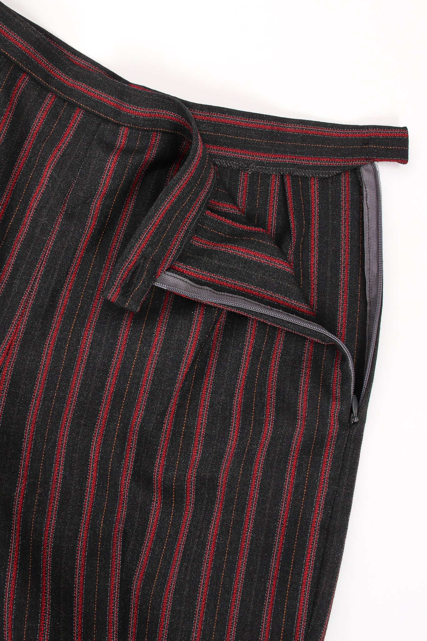 Vintage Kenzo Longline Pinstripe Jacket & Pant Suit side zip at Recess Los Angeles