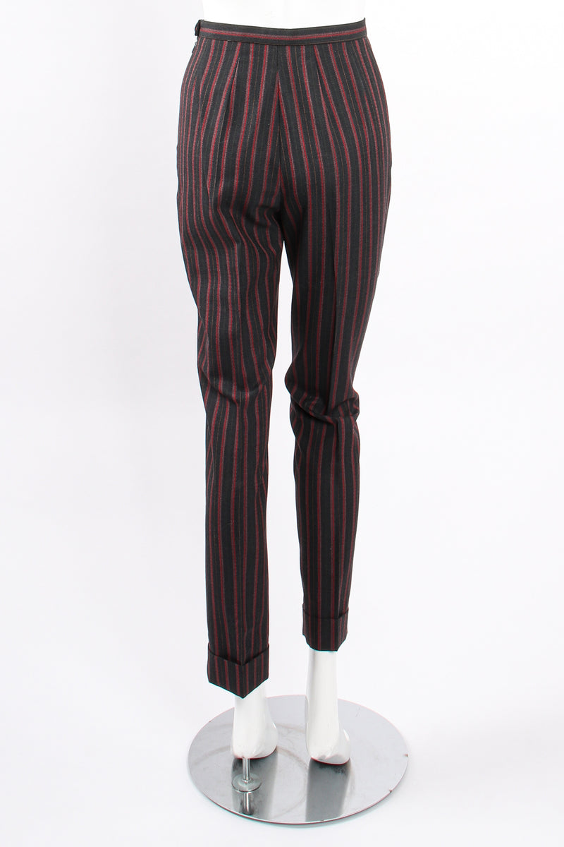 Vintage Kenzo Longline Pinstripe Jacket & Pant Suit on Mannequin pant back at Recess Los Angeles