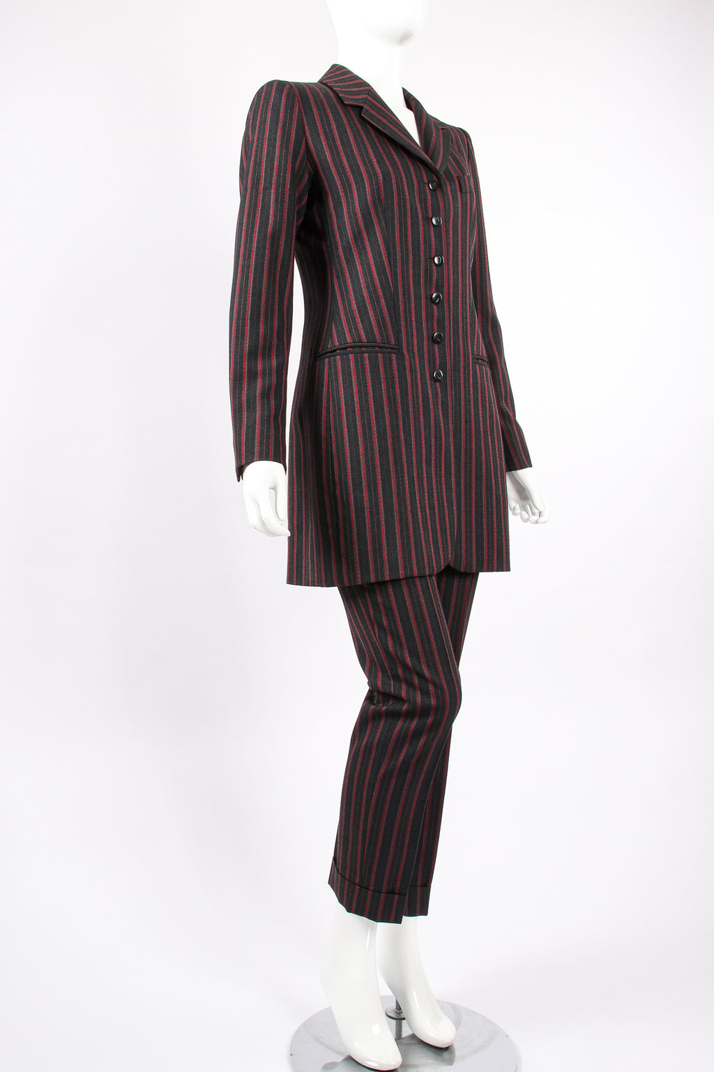 Vintage Kenzo Longline Pinstripe Jacket & Pant Suit – Recess