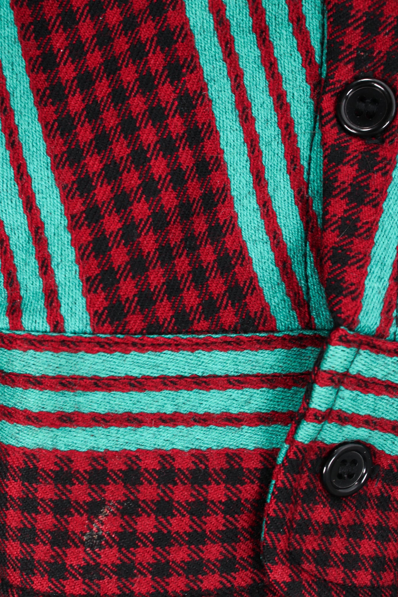 Vintage Kenzo Oversized Striped Plaid Shirt stain crop at Recess Los Angeles