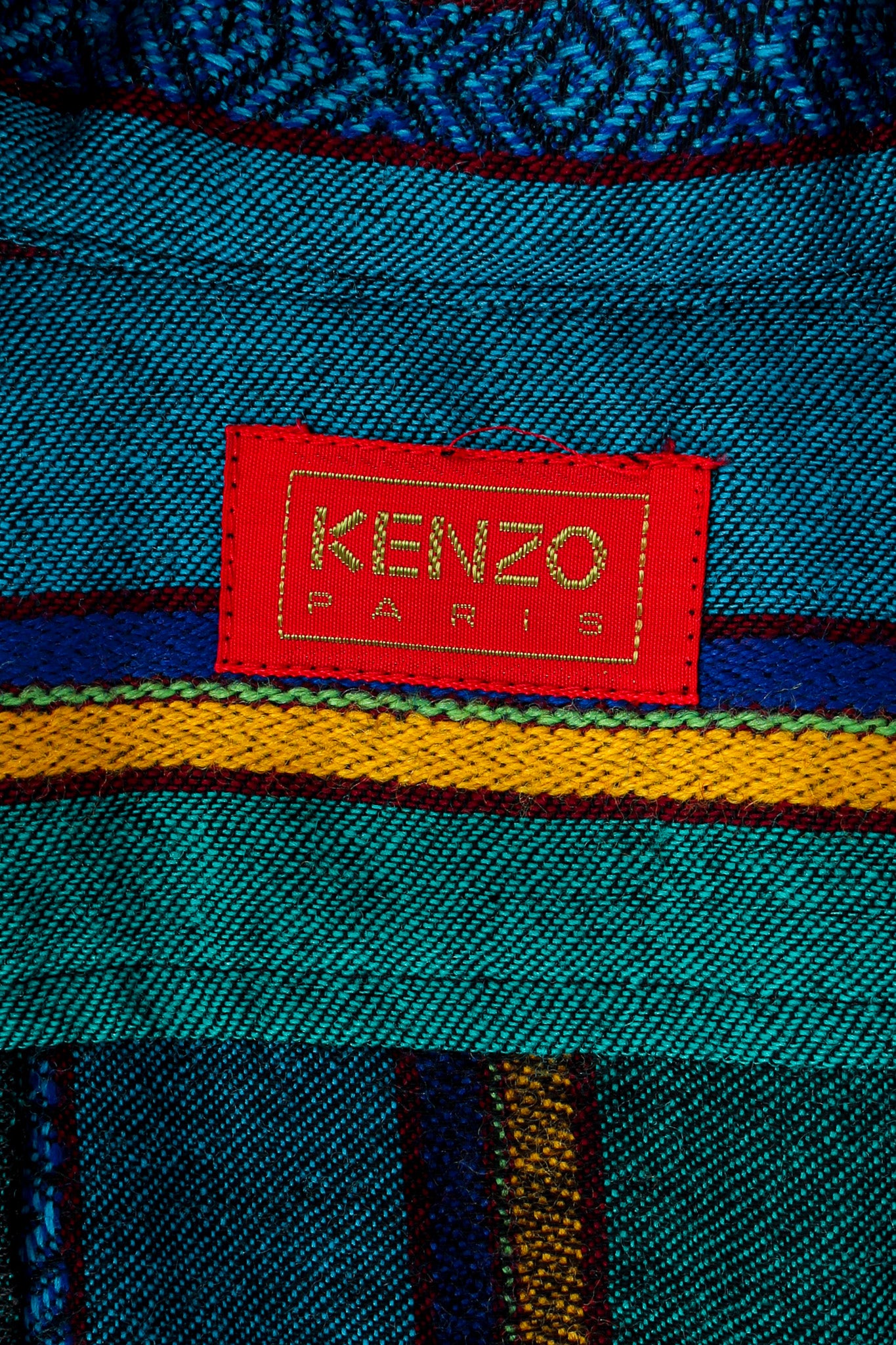 Vintage Kenzo Stripe Print Wool Dress tag  @ Recess LA