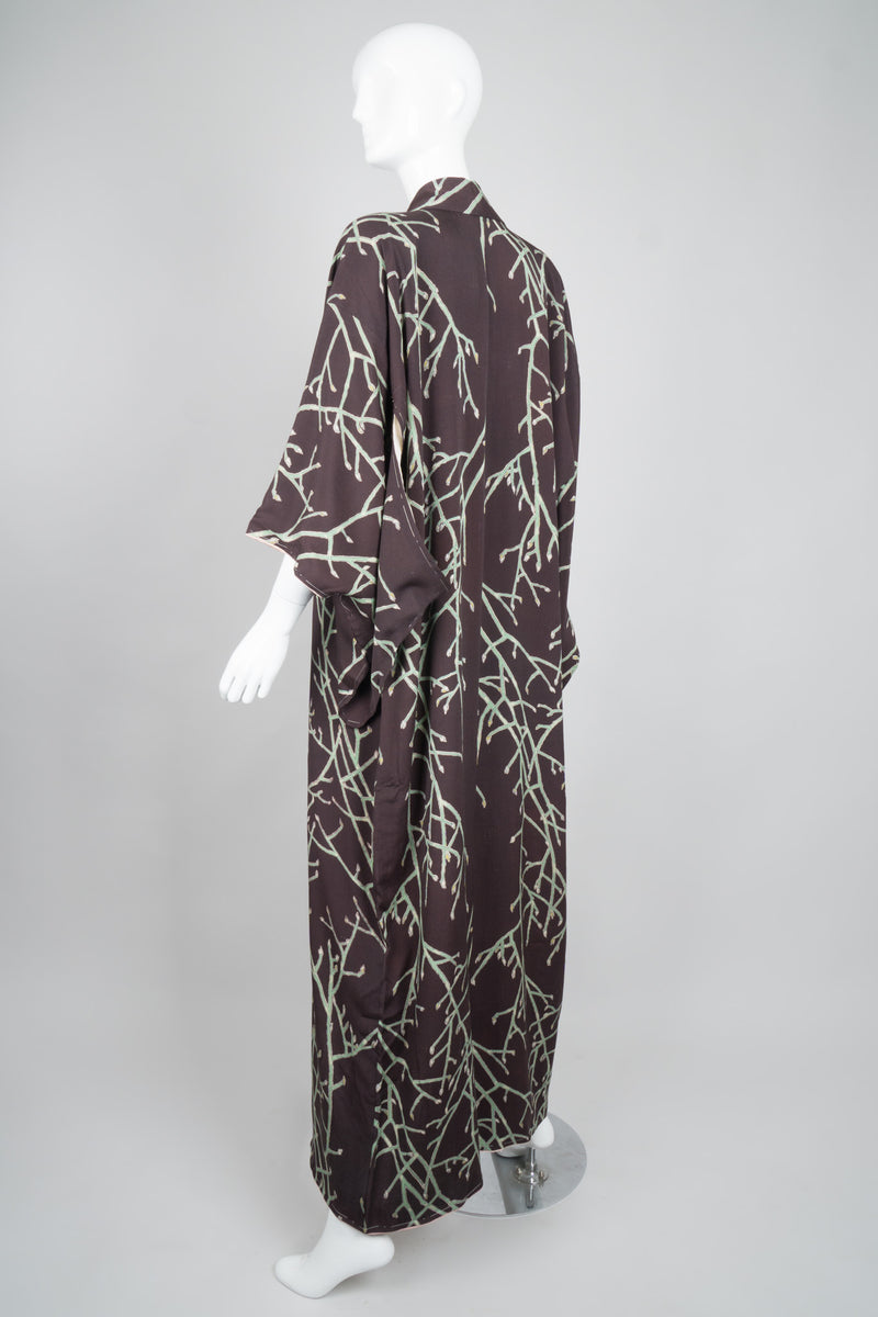 Japanese Silk Spring Bud Dries Van Noten Inspired Vintage Komon Kimono