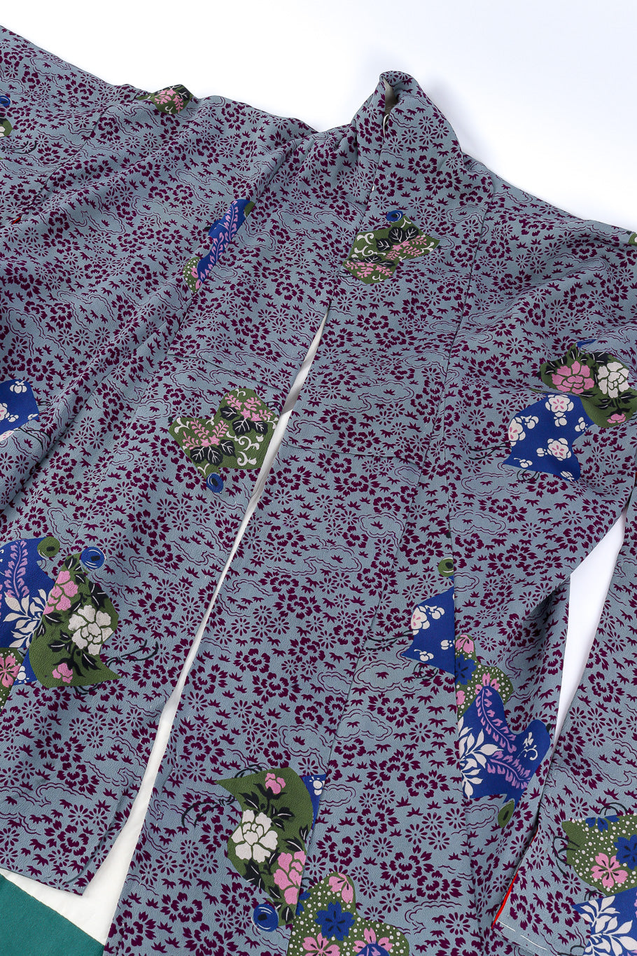 Japanese leaf & floral kimono fabric details @recessla