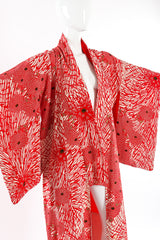 Red winter floral kimono mannequin 3/4 close arms up @recessla