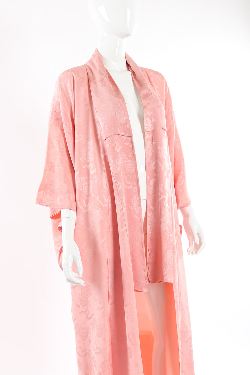 Pink kimono with embossed florals mannequin 3/4  @recessla