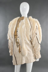 Vintage Kip Kirkendale Leather Fur Patchwork Jacket mannequin front mannequin back @ Recess LA