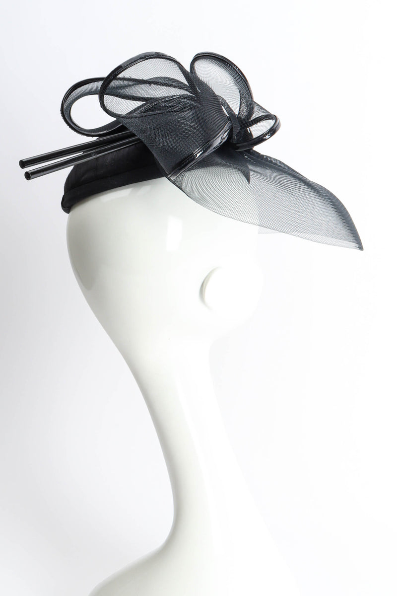 Vintage Kokin Veil Bow Fascinator Hat mannequin back @ Recess LA