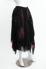 Vintage Koos Van Den Akker Layered Mesh Lace Pleated Skirt on Mannequin angle at Recess Los Angeles