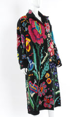 Vintage Krista Koeppe Floral Beaded Wool Overcoat mannequin close angle @ Recess LA