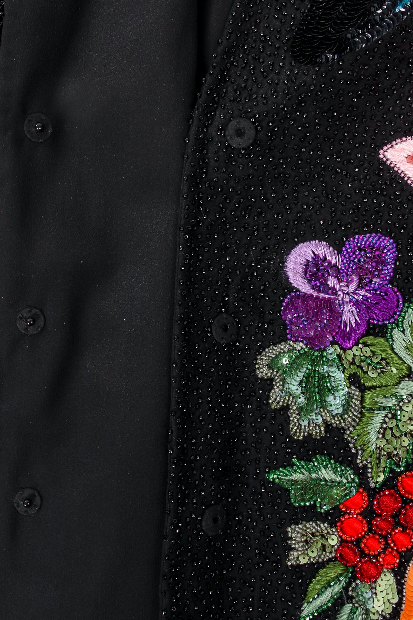 Vintage Krizia Floral Matador Beaded Jacket snaps at Recess Los Angeles