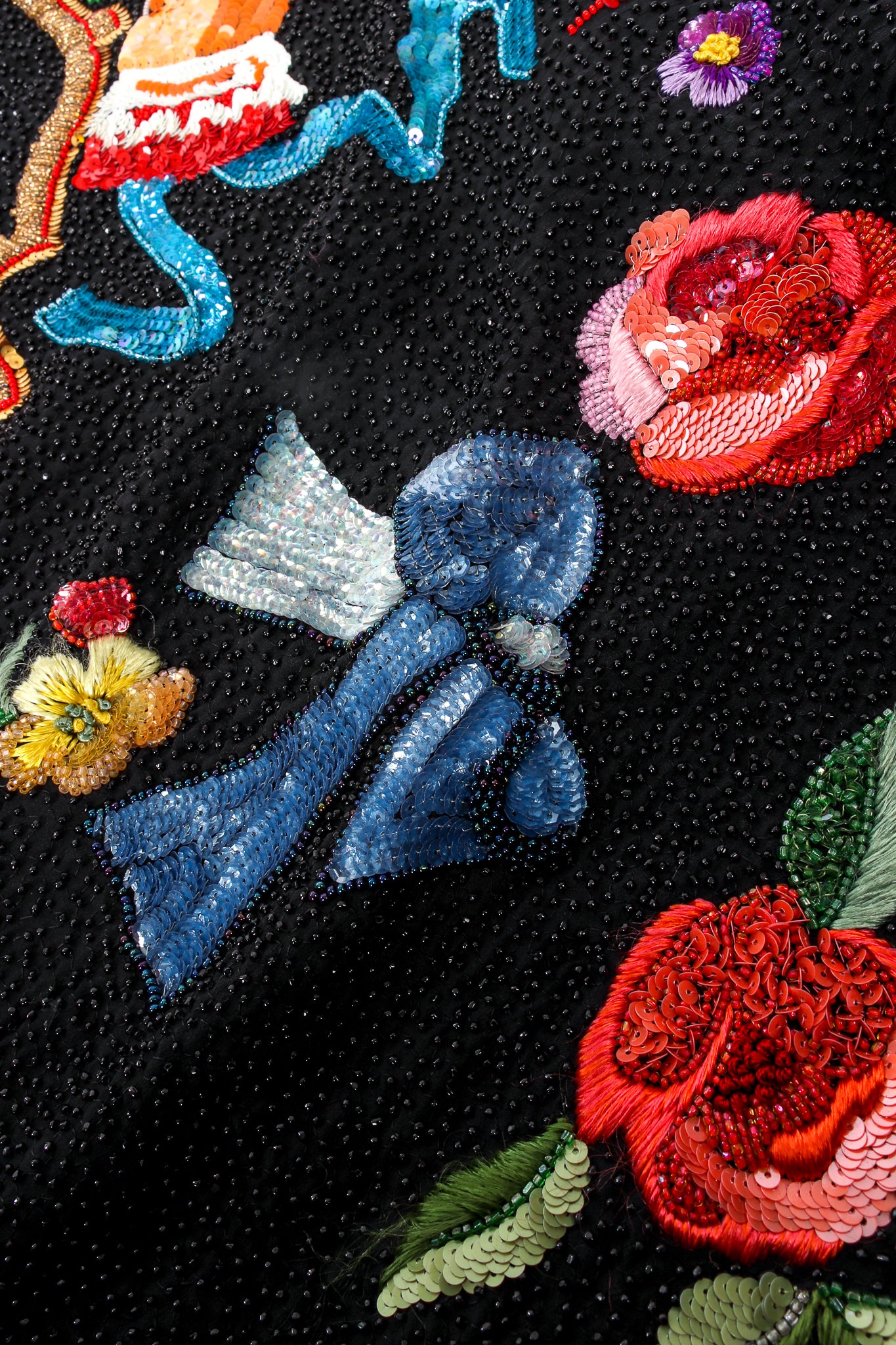 Vintage Krizia Floral Matador Beaded Jacket detail at Recess Los Angeles