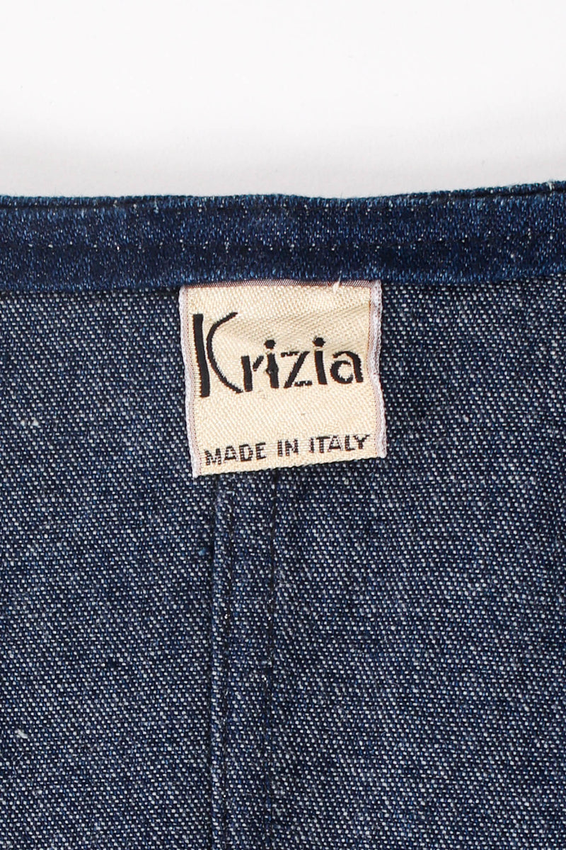 Vintage Krizia Lightning Bolt Denim Dress label at Recess Los Angeles