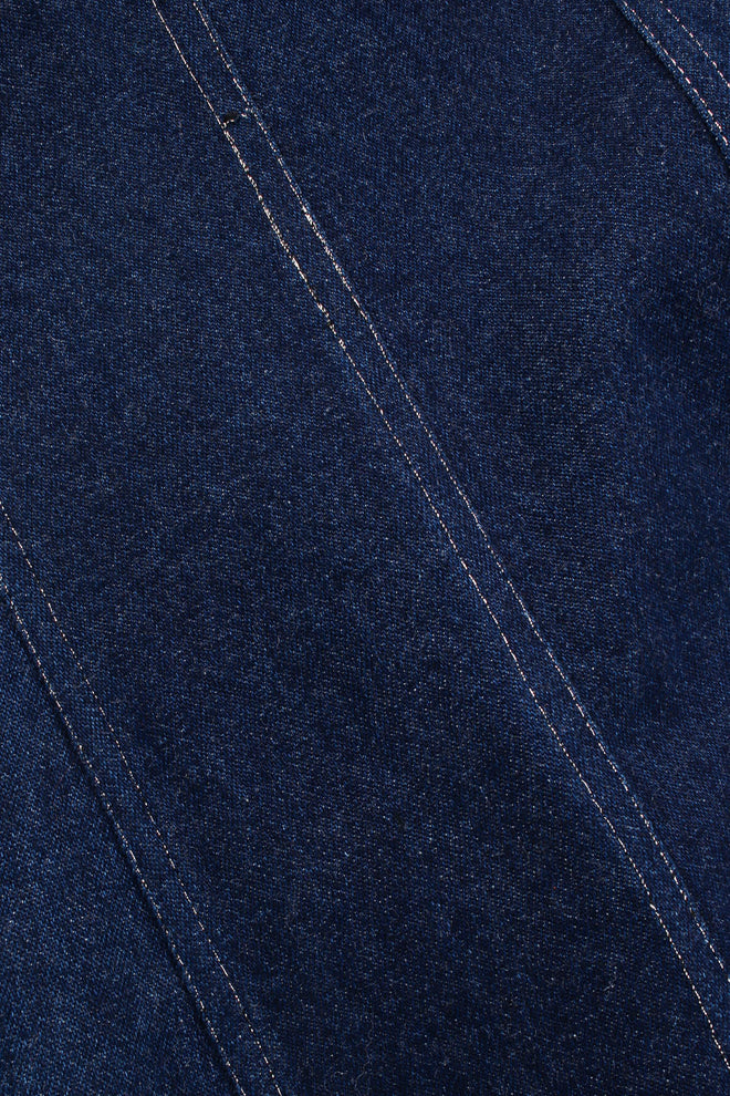 Vintage Krizia Lightning Bolt Denim Dress crop at Recess Los Angeles