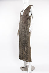 Vintage Krizia Liquid Metallic Painted Dress On Mannequin angle reverse at Recess LA