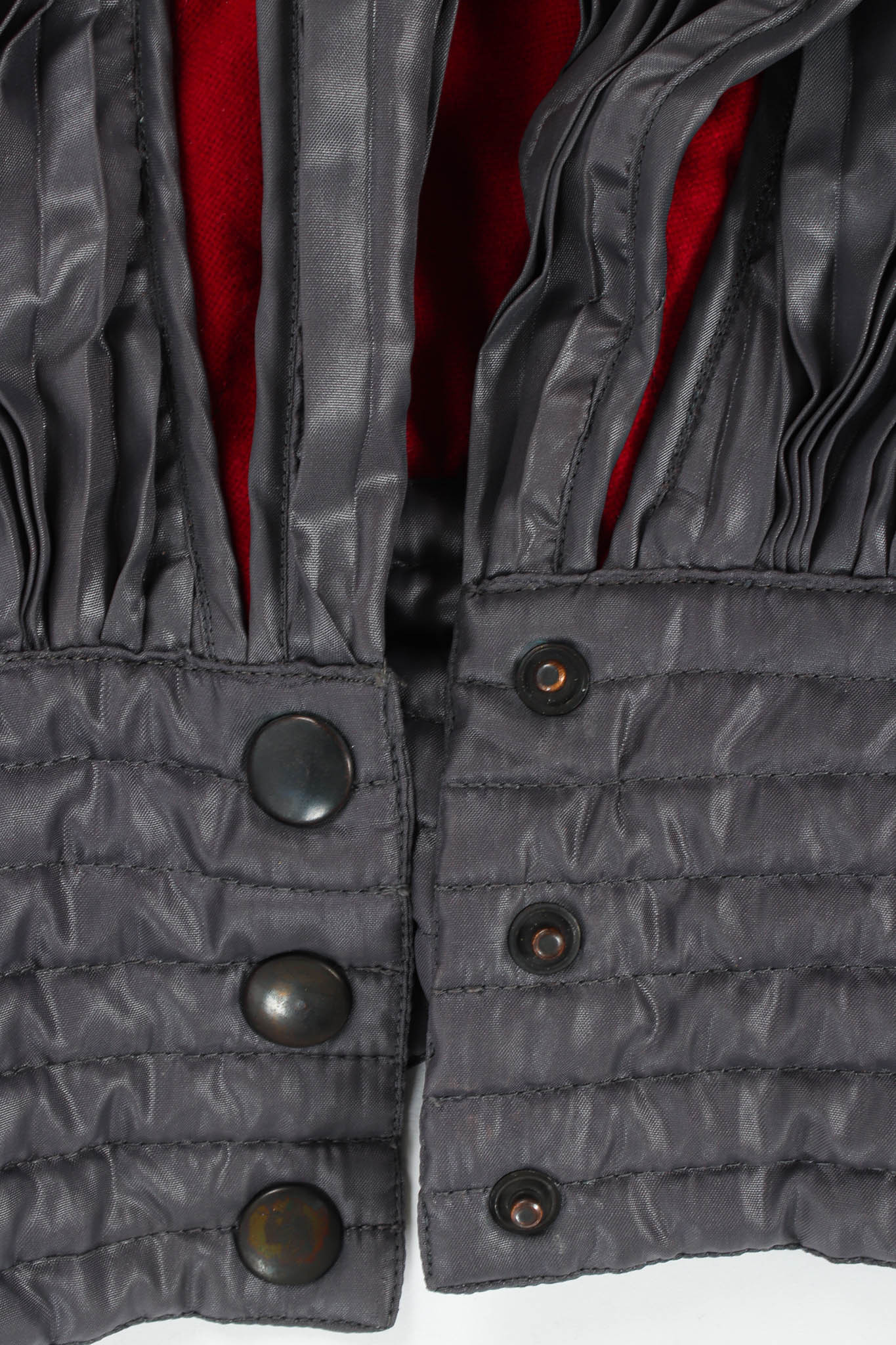 Vintage Krizia Plissé Pleat Crop Jacket waist buttons @ Recess Los Angeles