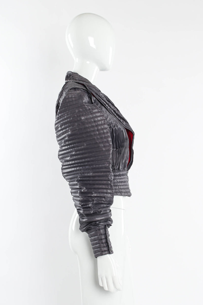 Vintage Krizia Plissé Pleat Crop Jacket mannequin side @ Recess Los Angeles