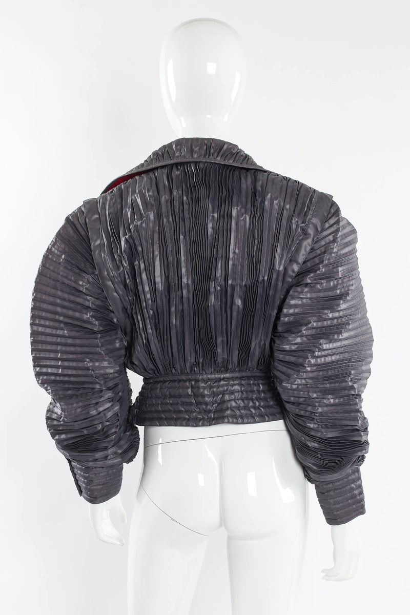 Vintage Krizia Plissé Pleat Crop Jacket mannequin back @ Recess Los Angeles