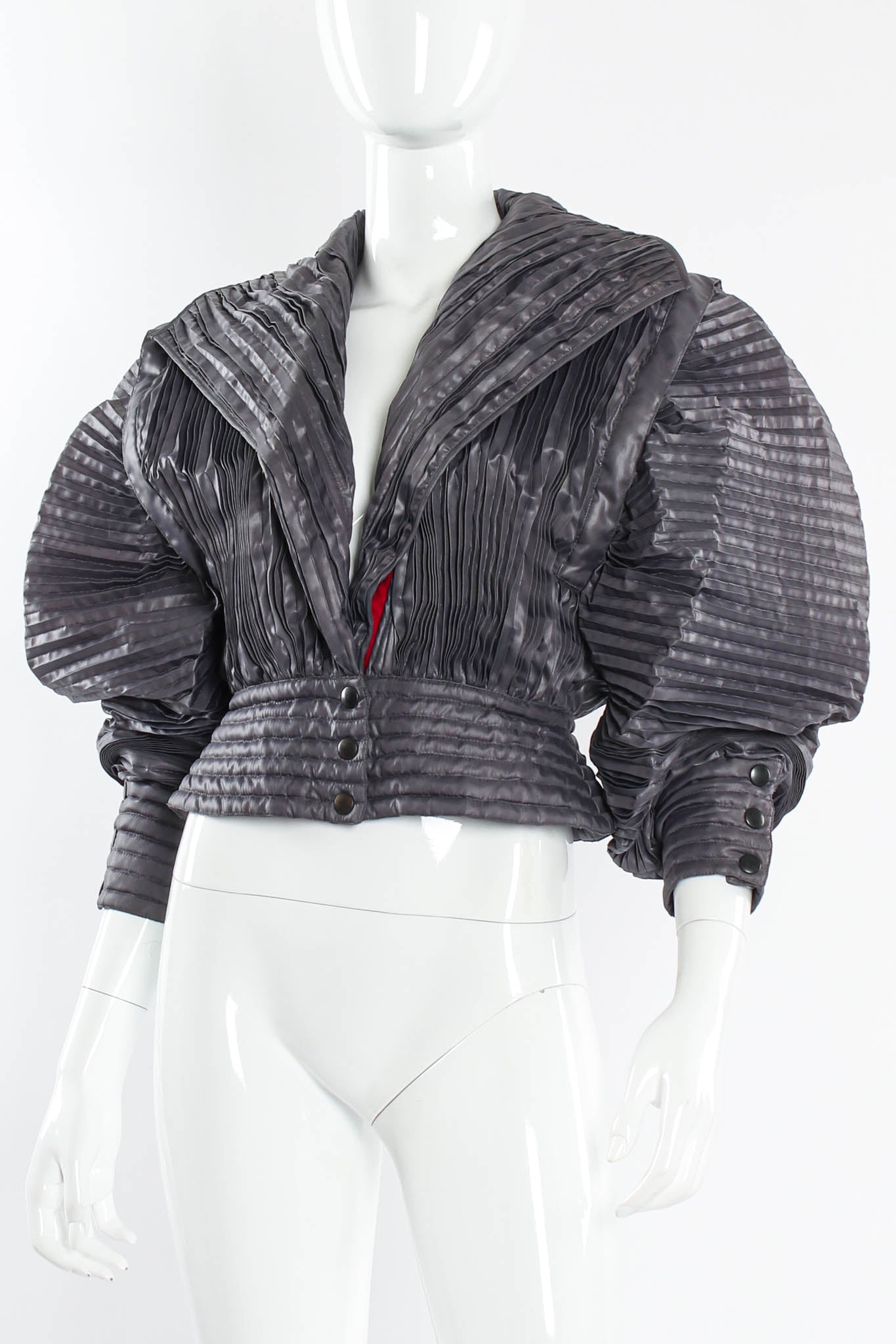 Vintage Krizia Plissé Pleat Crop Jacket mannequin close @ Recess Los Angeles