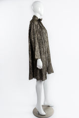 Vintage Krizia Metallic Plisse Lamé Duster Jacket on Mannequin side at Recess Los Angeles