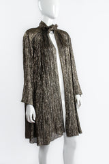 Vintage Krizia Metallic Plisse Lamé Duster Jacket on Mannequin crop at Recess Los Angeles