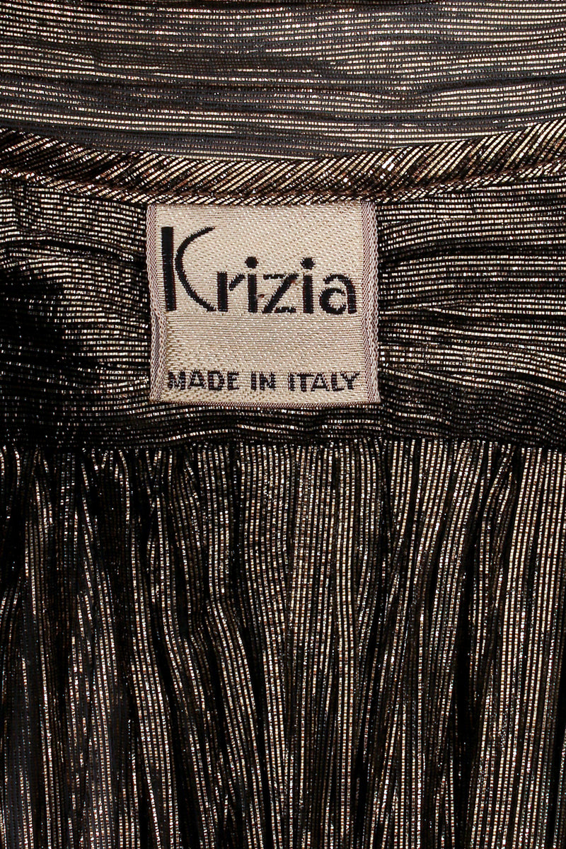 Vintage Krizia Metallic Plisse Lamé Duster Jacket label at Recess Los Angeles