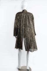 Vintage Krizia Metallic Plisse Lamé Duster Jacket on Mannequin back at Recess Los Angeles