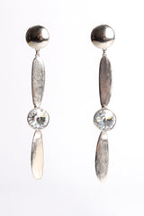 Vintage Krizia Rhinestone Propeller Drop Earrings hang at Recess Los Angeles