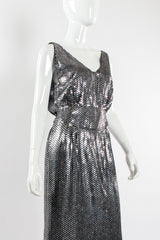 Vintage Krizia Metallic Sequin Silk Dress mannequin close angle @ Recess LA