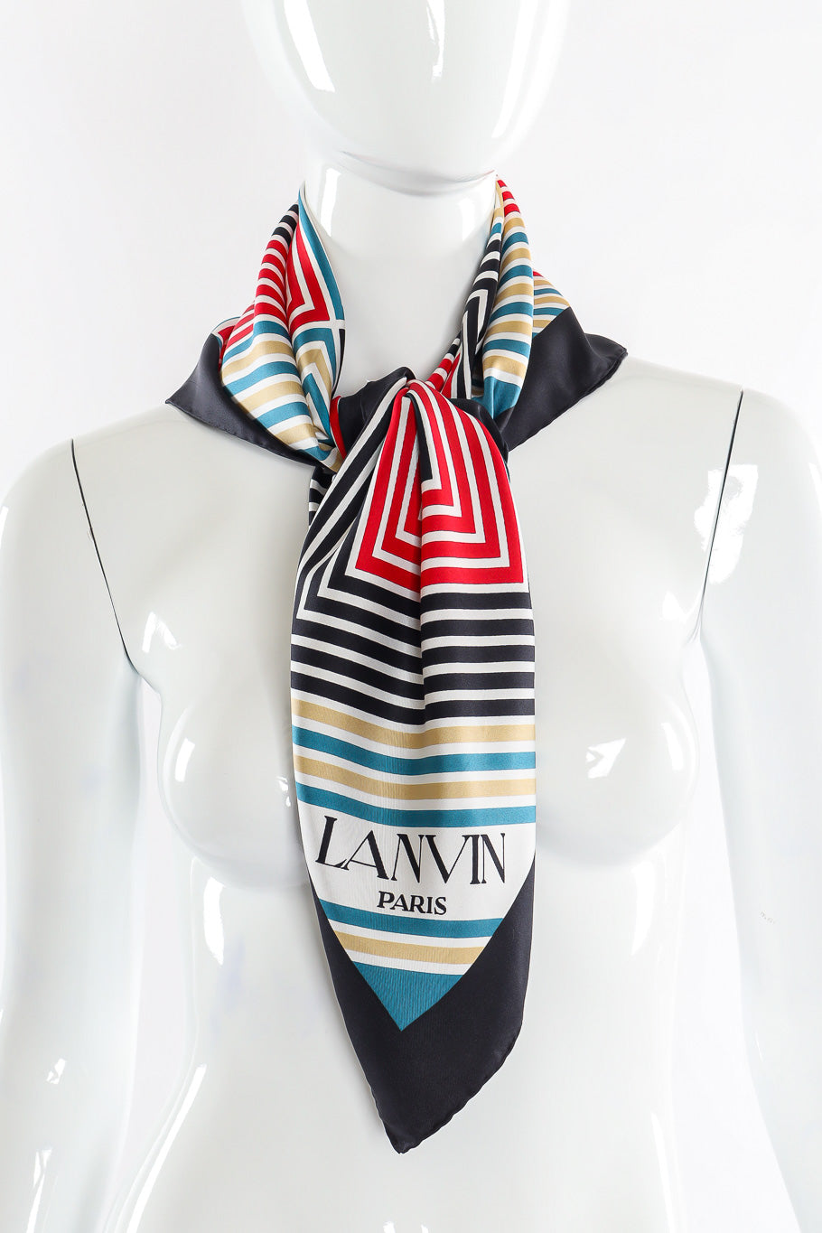 Geometric mirage pattern scarf by Lanvin on mannequin. @recessla