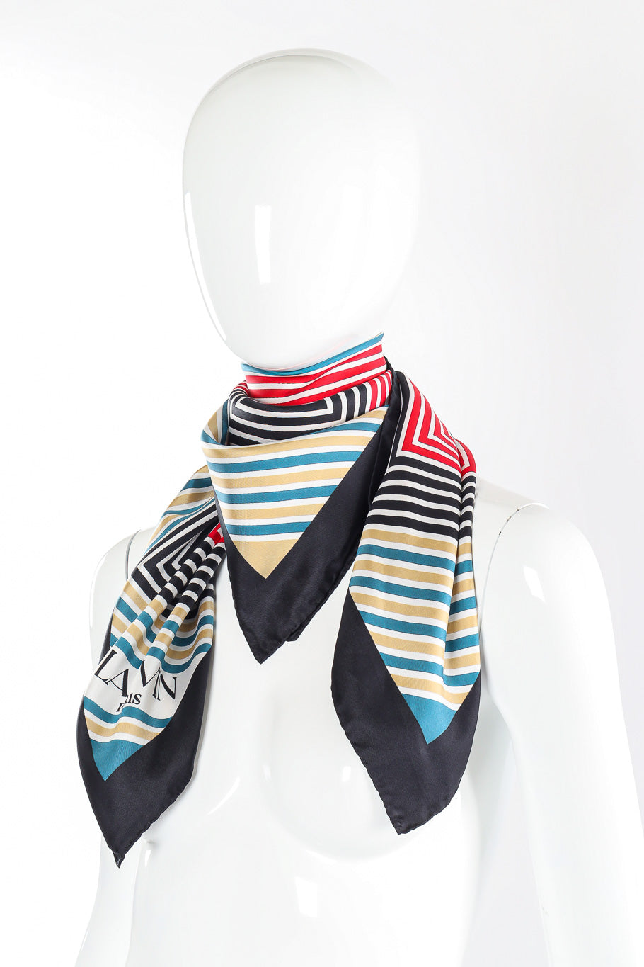 Geometric mirage pattern scarf by Lanvin on mannequin. @recessla