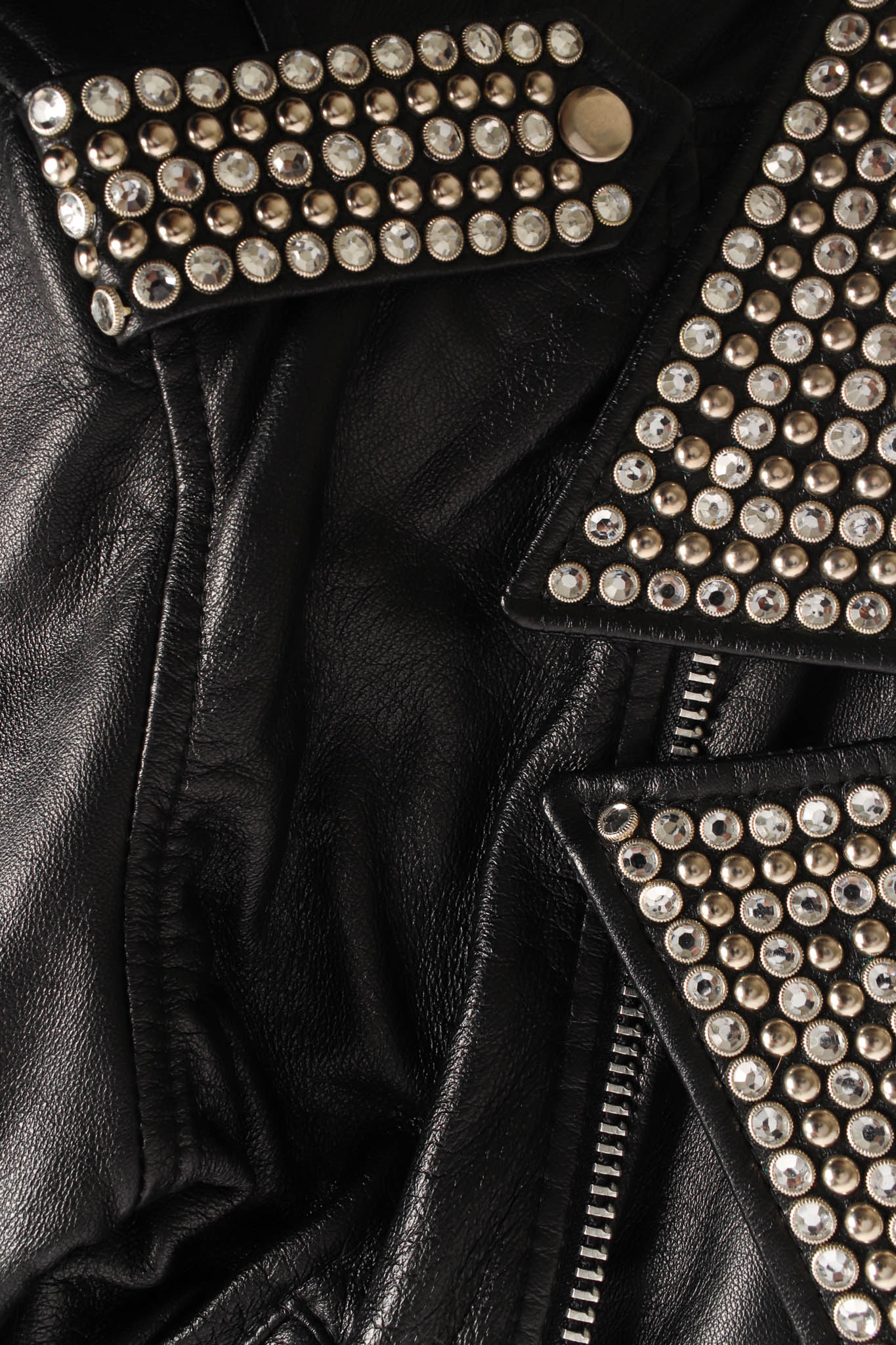 Vintage L.A. Roxx Leather Rhinestone & Studded Jacket studs @ Recess LA