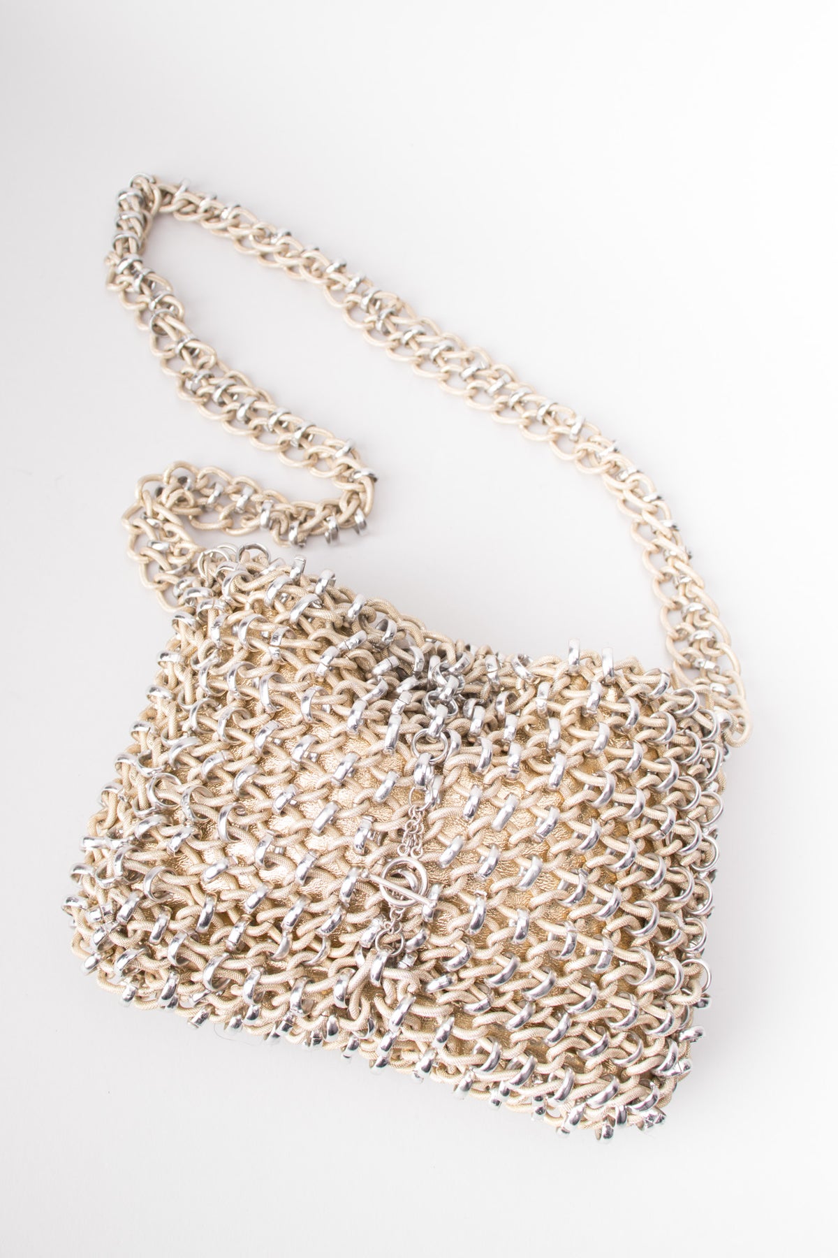 Lewis Vintage Champagne Mixed Metal Chain Link Bag Recess