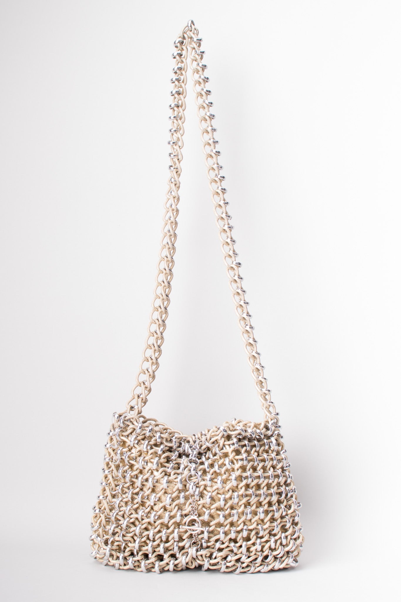 Lewis Vintage Champagne Mixed Metal Chain Link Bag