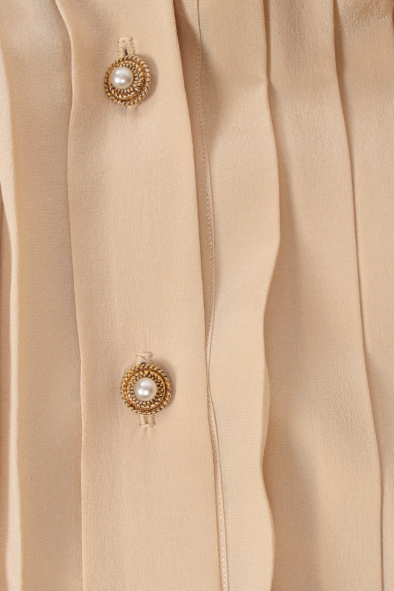 Vintage Chanel Boutique for I.Magnin Pleat Panel Dress baroque & pearl button detail @ Recess LA