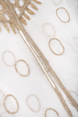 Recess Los Angeles Vintage L'Affaire Sheer Gold Beaded Bridal Kimono Duster Robe