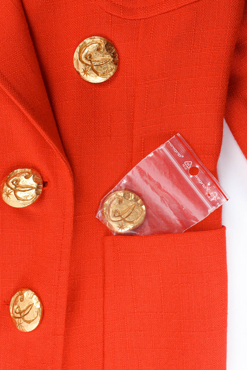 Vintage Christian Lacroix Geo Woven Blazer & Skirt Suit Set buttons/extra close @ Recess Los Angeles