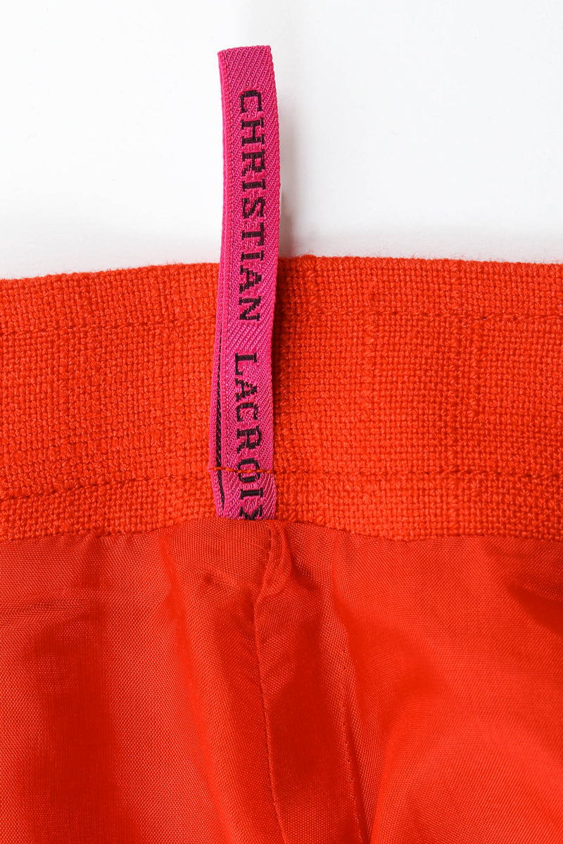 Vintage Christian Lacroix Geo Woven Blazer & Skirt Suit Set skirt hang tag @ Recess Los Angeles