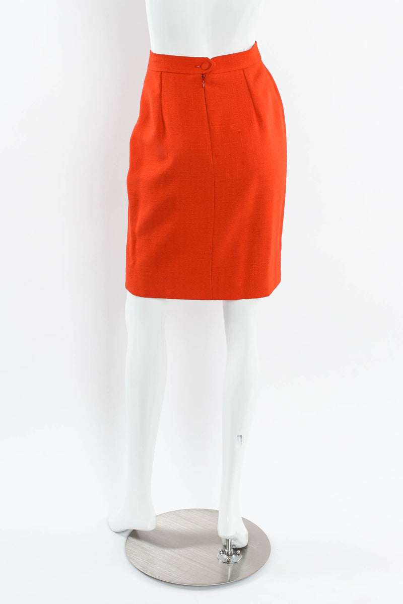Vintage Christian Lacroix Geo Woven Blazer & Skirt Suit Set mannequin skirt back @ Recess Los Angeles