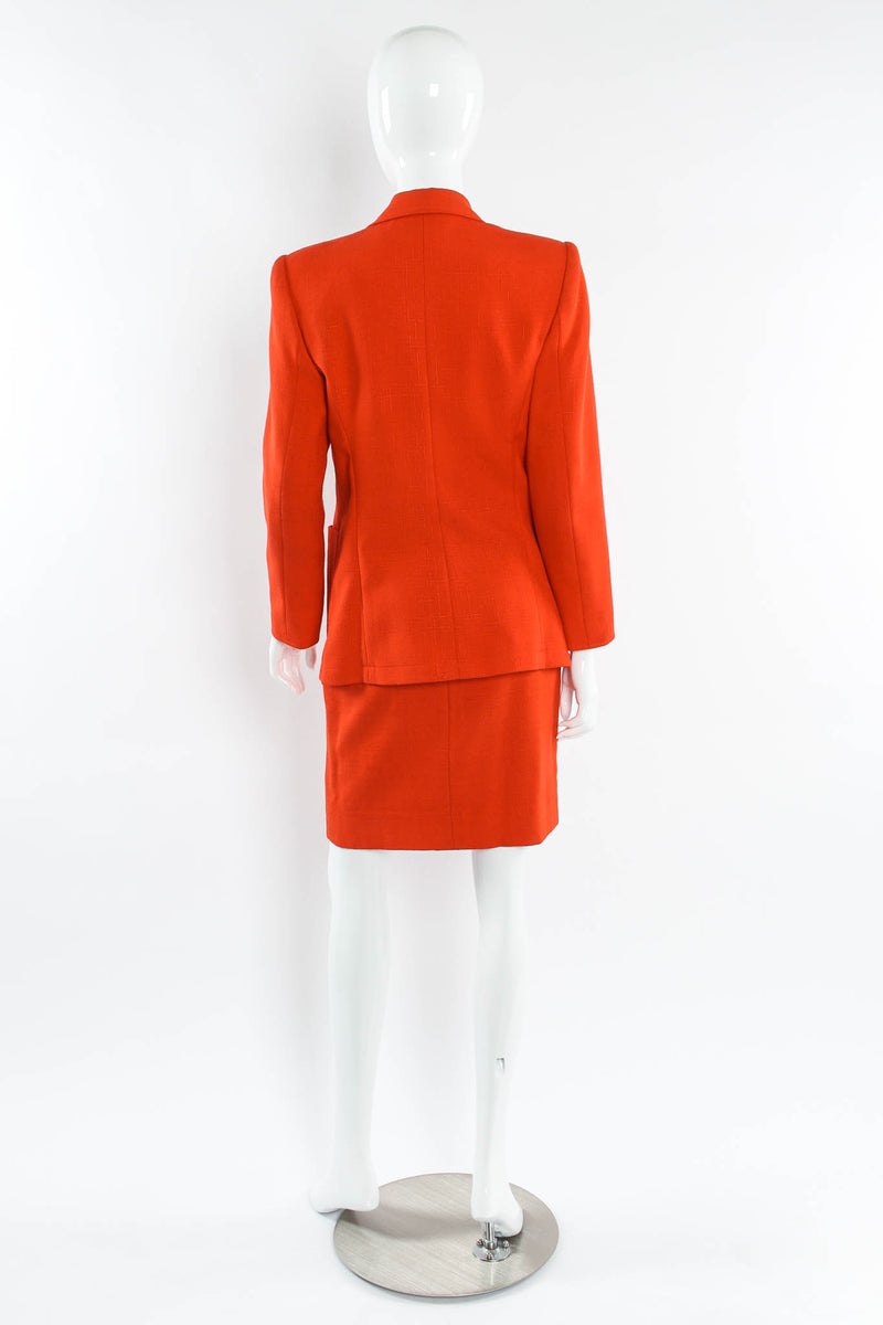 Vintage Christian Lacroix Geo Woven Blazer & Skirt Suit Set mannequin back @ Recess Los Angeles