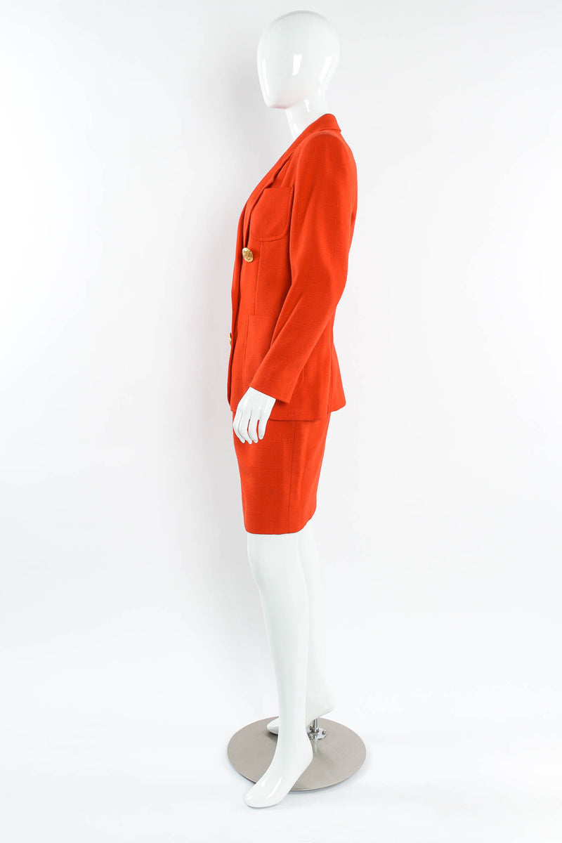 Vintage Christian Lacroix Geo Woven Blazer & Skirt Suit Set mannequin side @ Recess Los Angeles