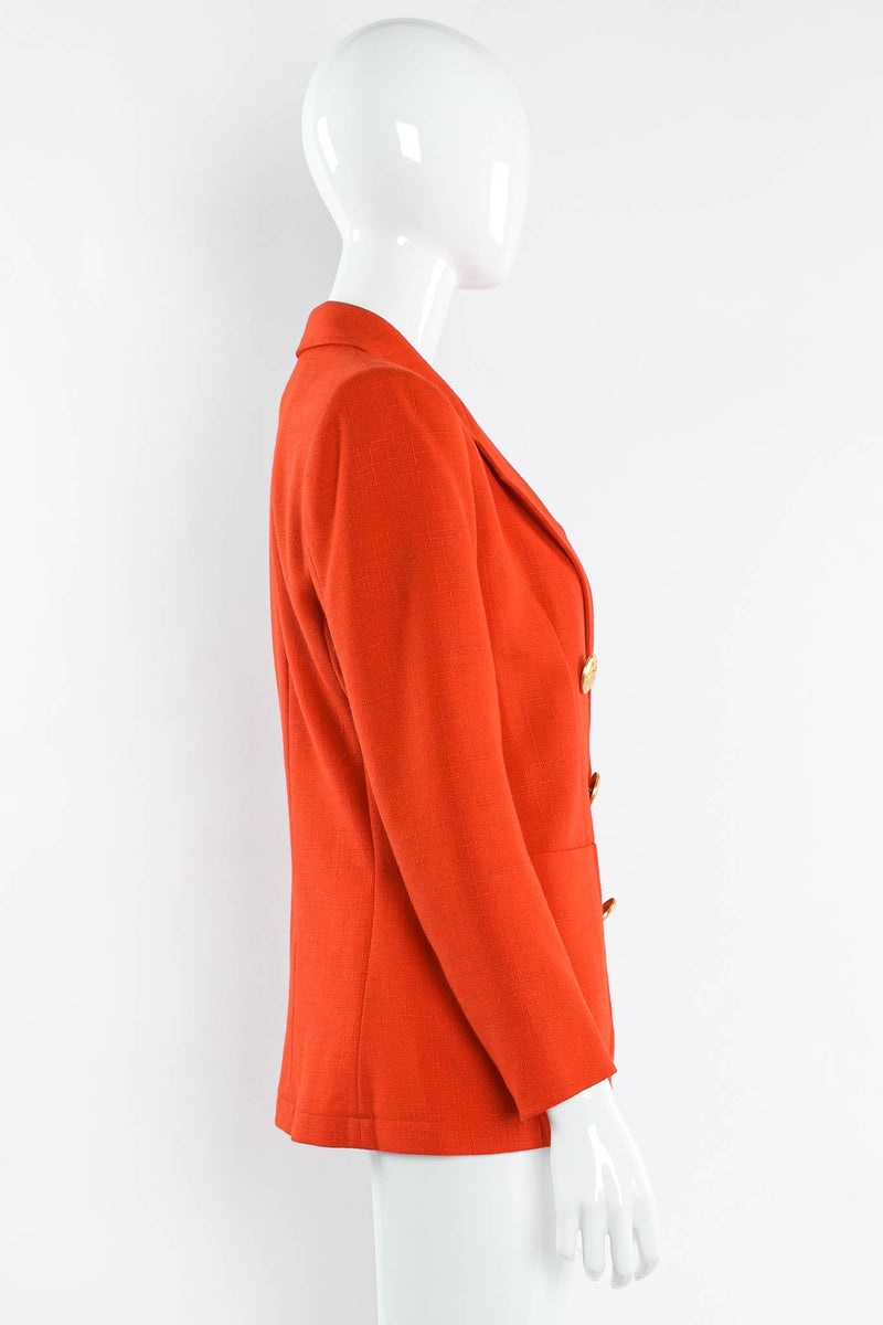Vintage Christian Lacroix Geo Woven Blazer & Skirt Suit Set mannequin side top @ Recess Los Angeles