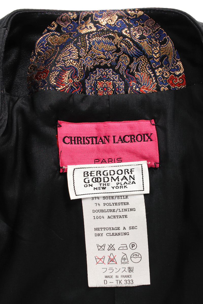 Vintage Christian Lacroix Auspicious Cloud Jacket & Skirt Set tag @ Recess LA