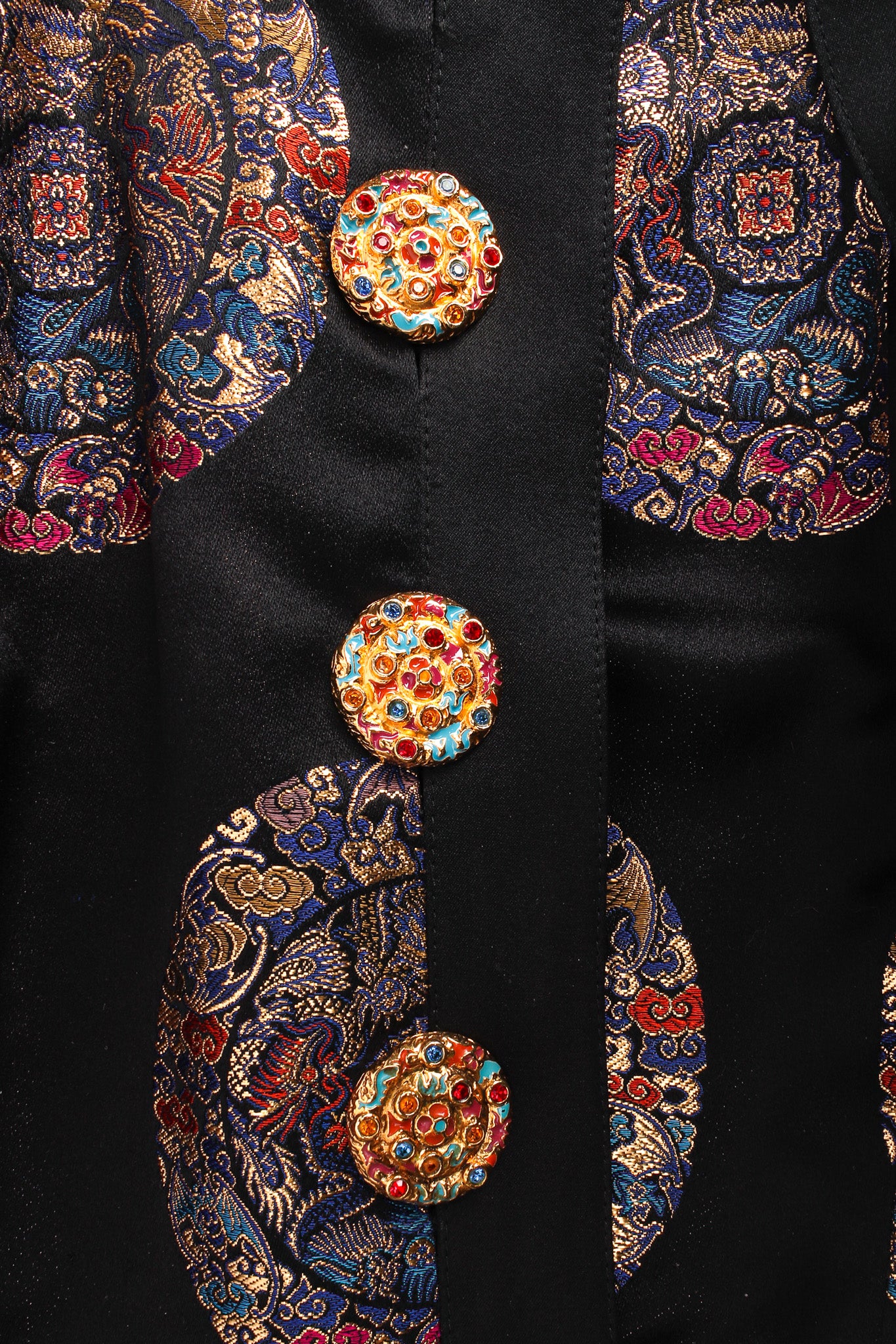 Vintage Christian Lacroix Auspicious Cloud Jacket & Skirt Set deco rhinestone button @ Recess LA